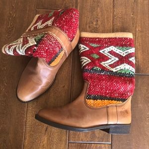 Kiboots beige /red boots